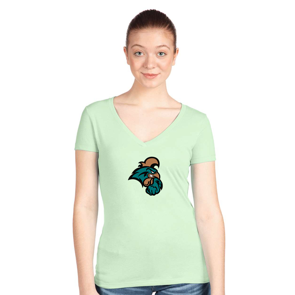 Women's Coastal Carolina Chanticleers  Next Level V-Neck T-Shirt