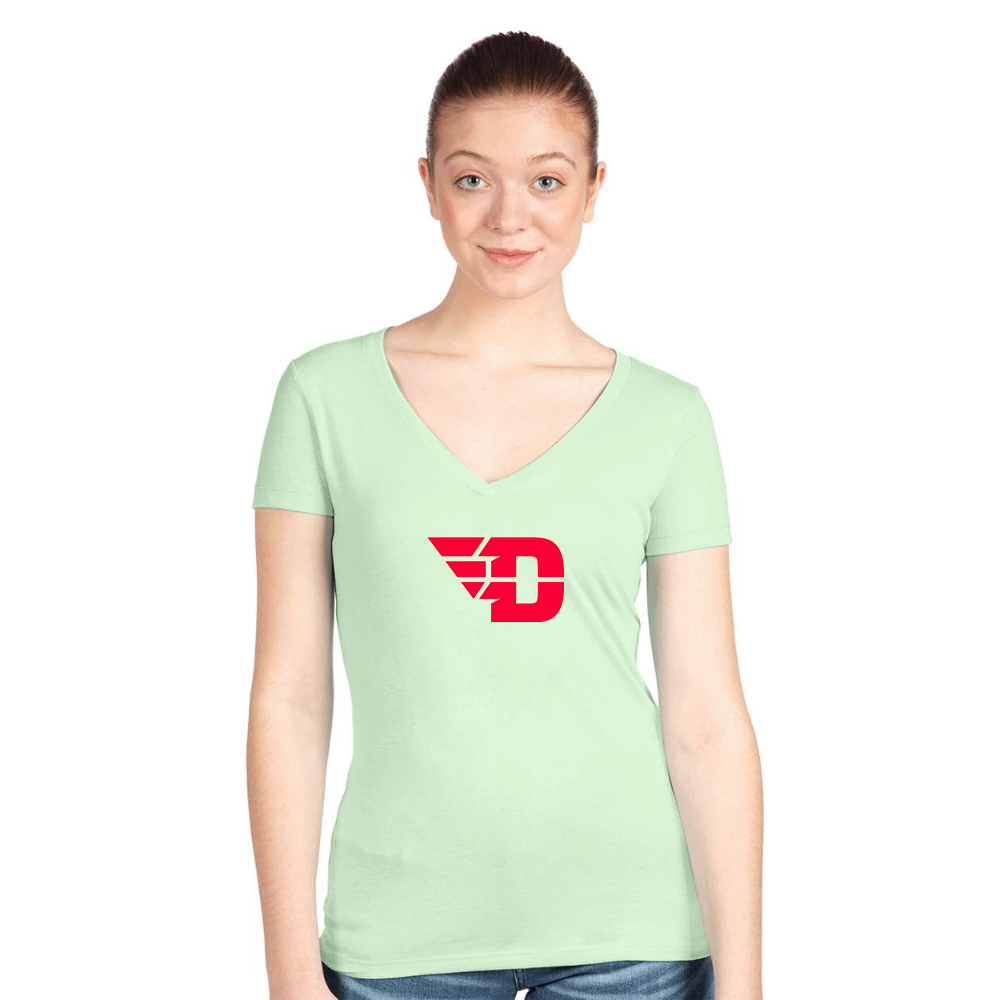 Women's Dayton Flyers  Next Level V-Neck T-Shirt