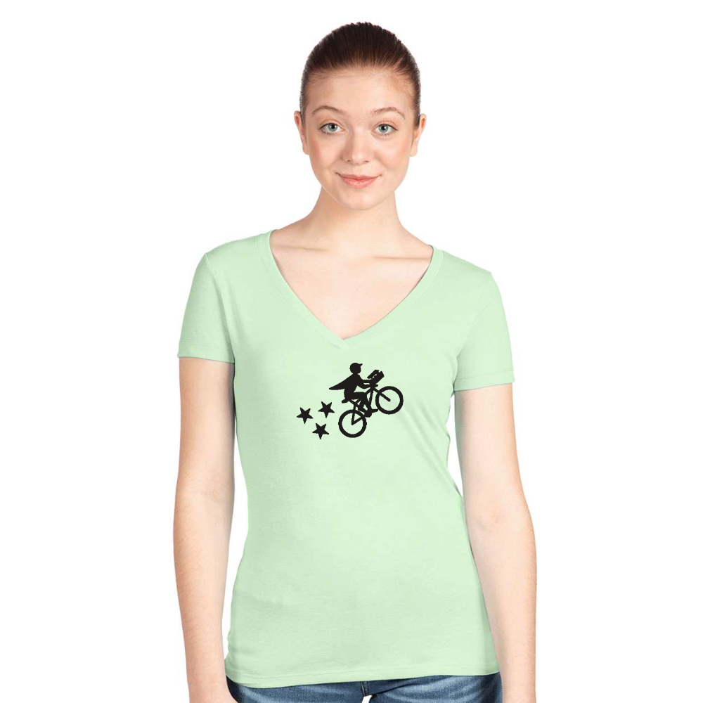 Women's Postmates Bike Next Level V-Neck T-Shirt