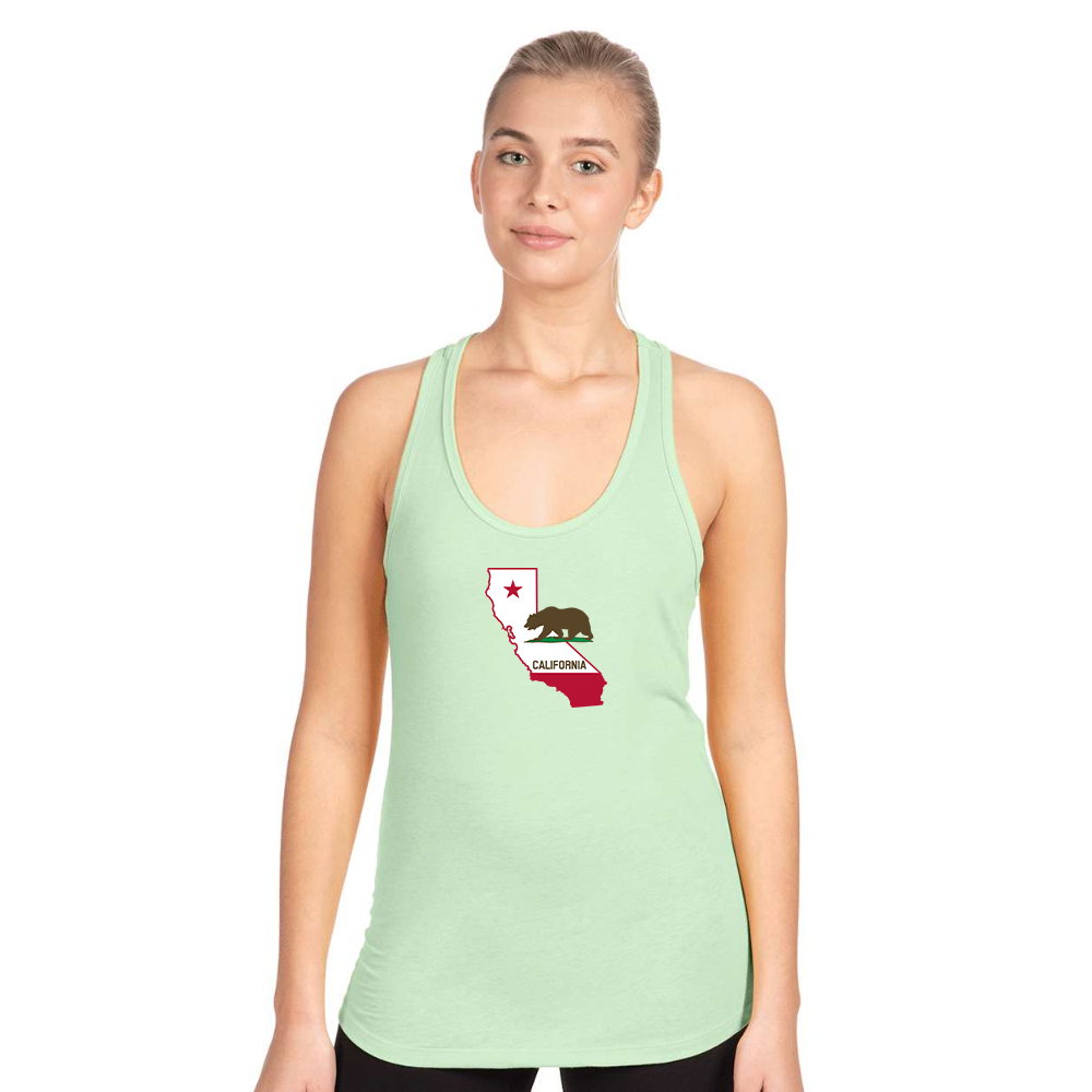 Women's  California Bear Map Next Level Ideal Racerback Tank