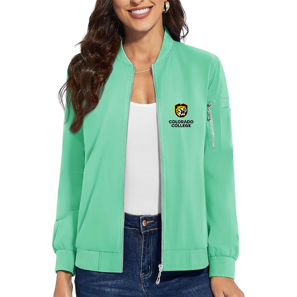Women's Colorado College Tigers Premium Bomber Jacket with Polished Detailing and Functional Sleeve Pocket Modern Luxury Outerwear