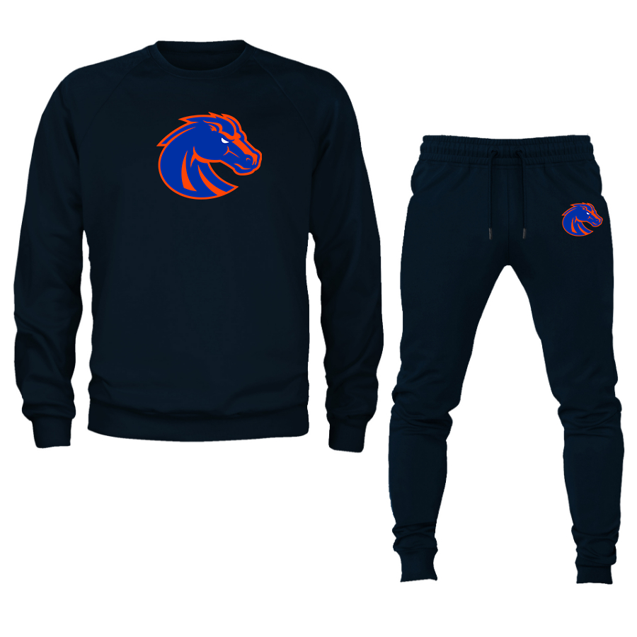 Men's Boise State Broncos   Crewneck Sweatshirt Joggers Suit