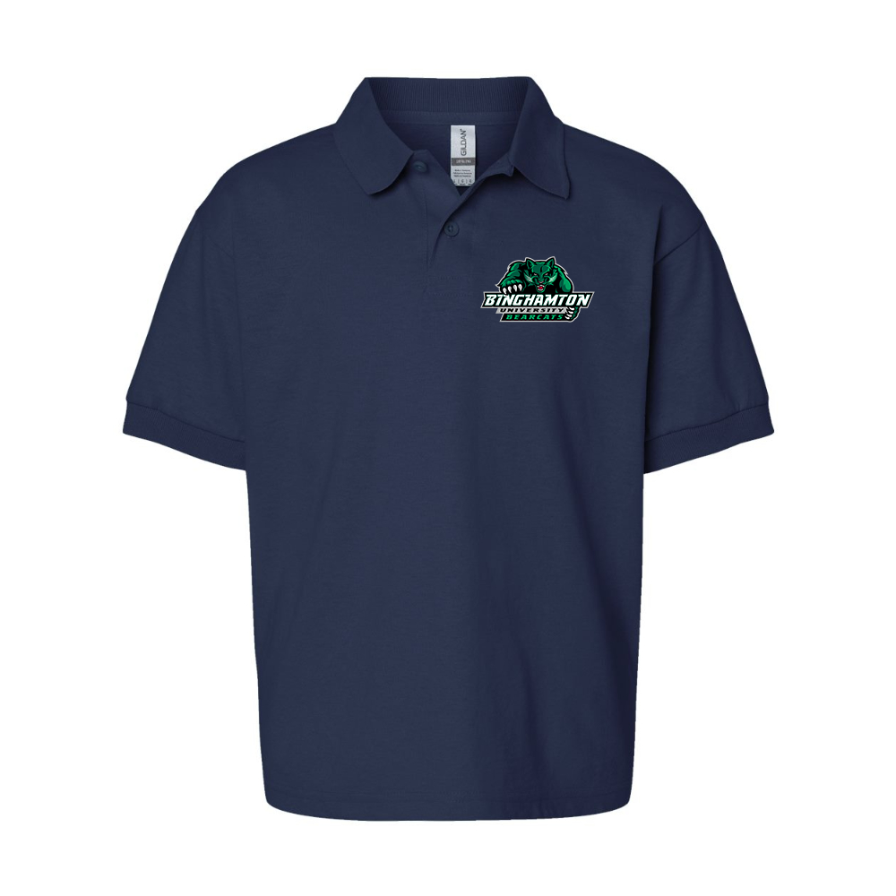 Youth Binghamton Bearcats  Gildan Dry Blend Jersey Polo
