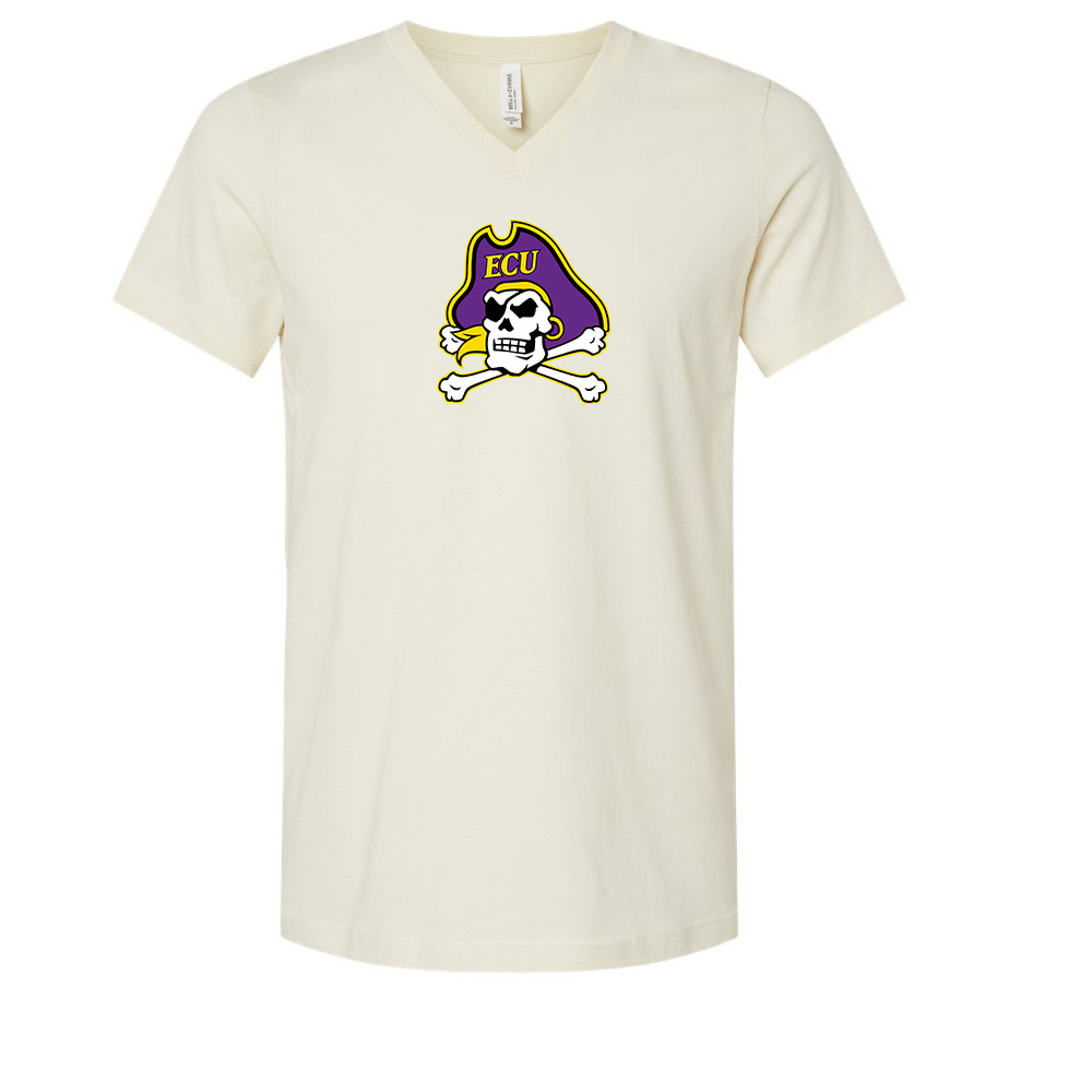 East Carolina Pirates BELLA  CANVAS - Jersey V-Neck T-Shirt