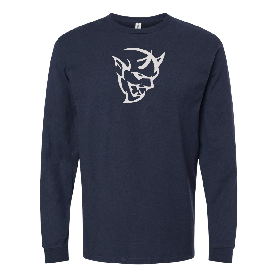 Men's Dodge Demon Logo Cotton Long Sleeve T-Shirt