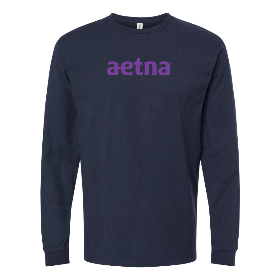 Men's Aetna Logo Cotton Long Sleeve T-Shirt