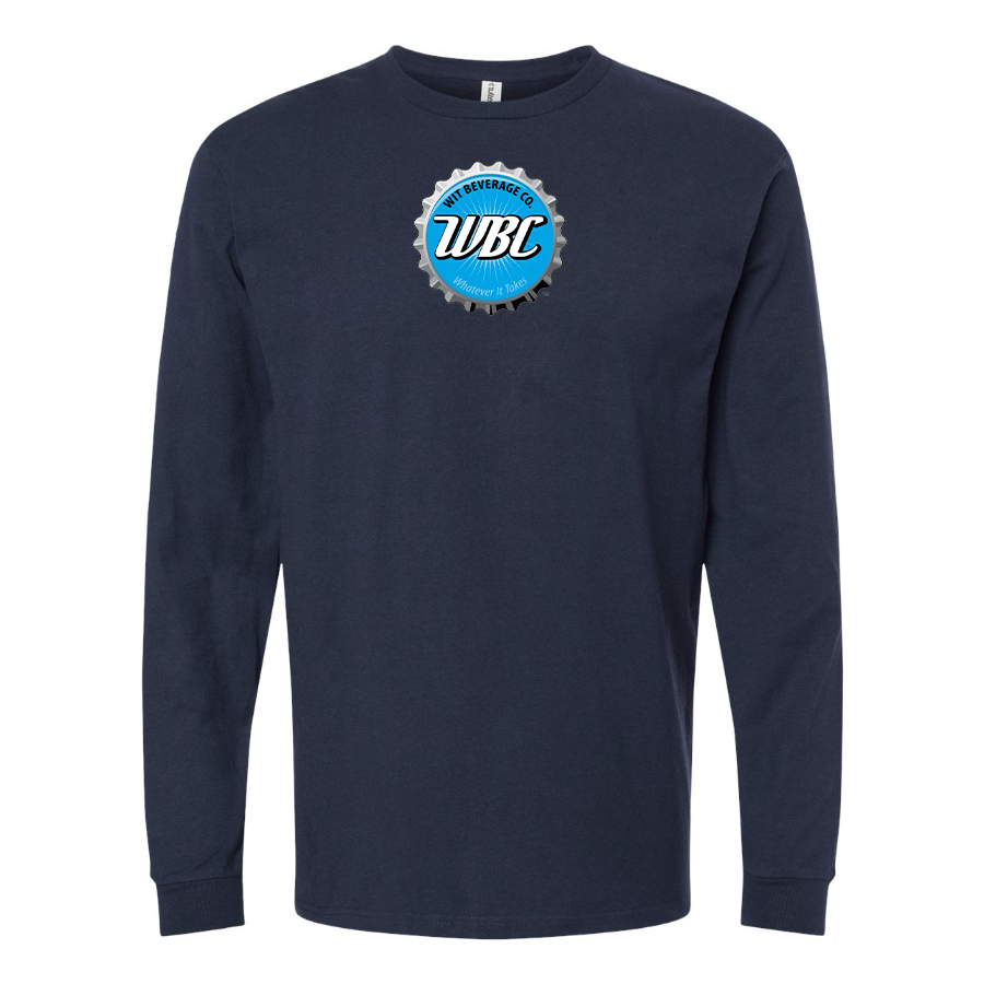 Men's Wit Beverage Company Logo Cotton Long Sleeve T-Shirt