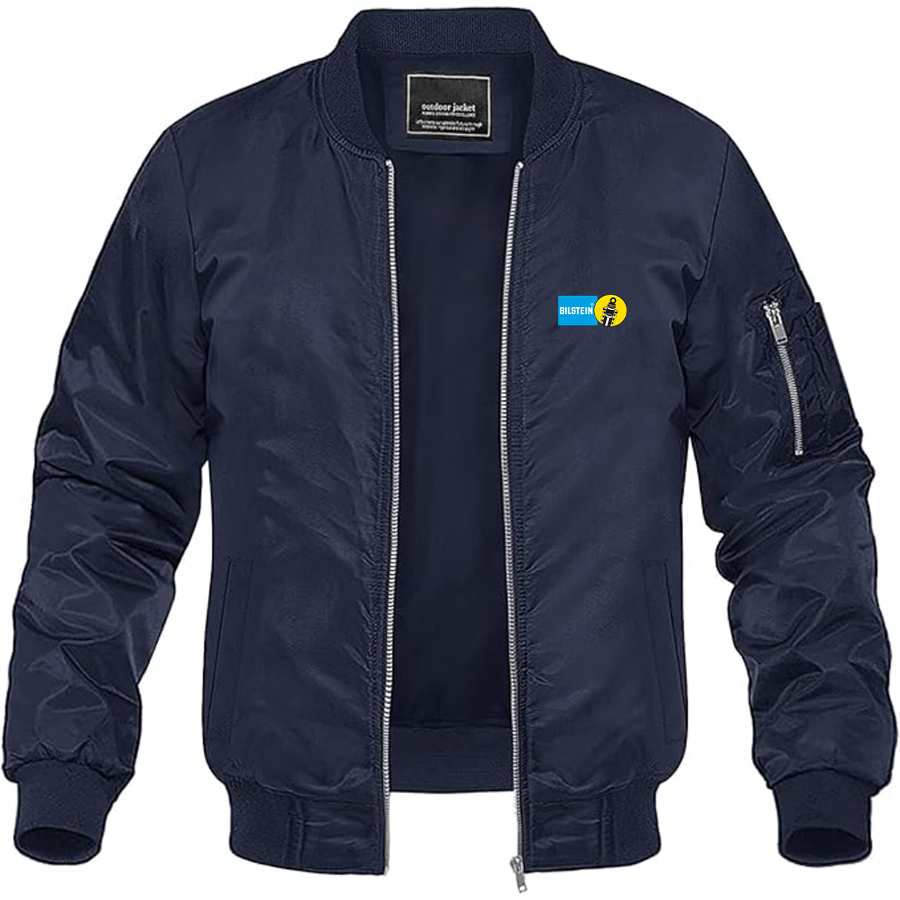Men's Bilstein Logo Lightweight Bomber Jacket Windbreaker Softshell Varsity Jacket Coat