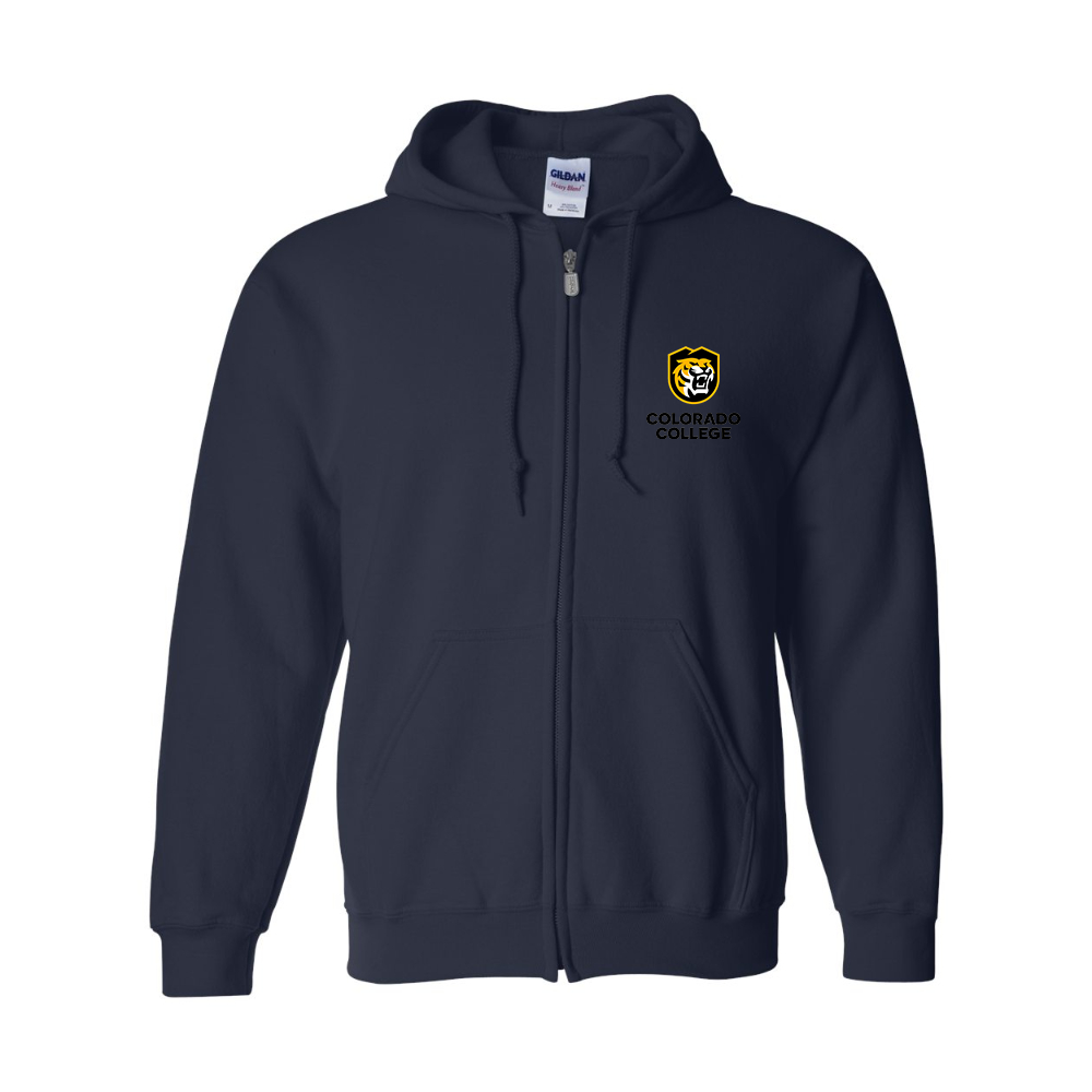 Men's  Colorado College Tigers Gildan  Heavy Blend Full Zip Hooded Sweatshirt