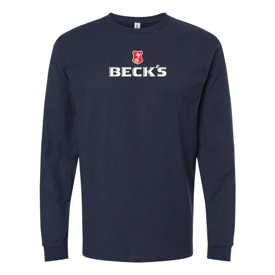 Men's Becks Logo Cotton Long Sleeve T-Shirt