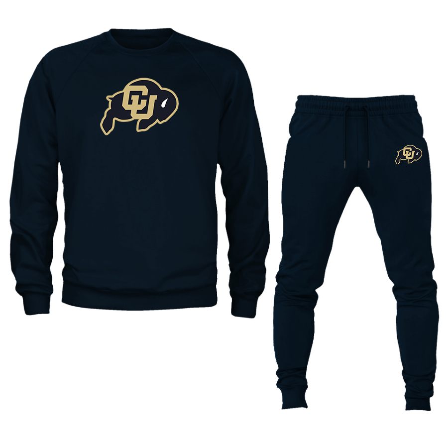 Men's  Colorado Buffaloes Crewneck Sweatshirt Joggers Suit