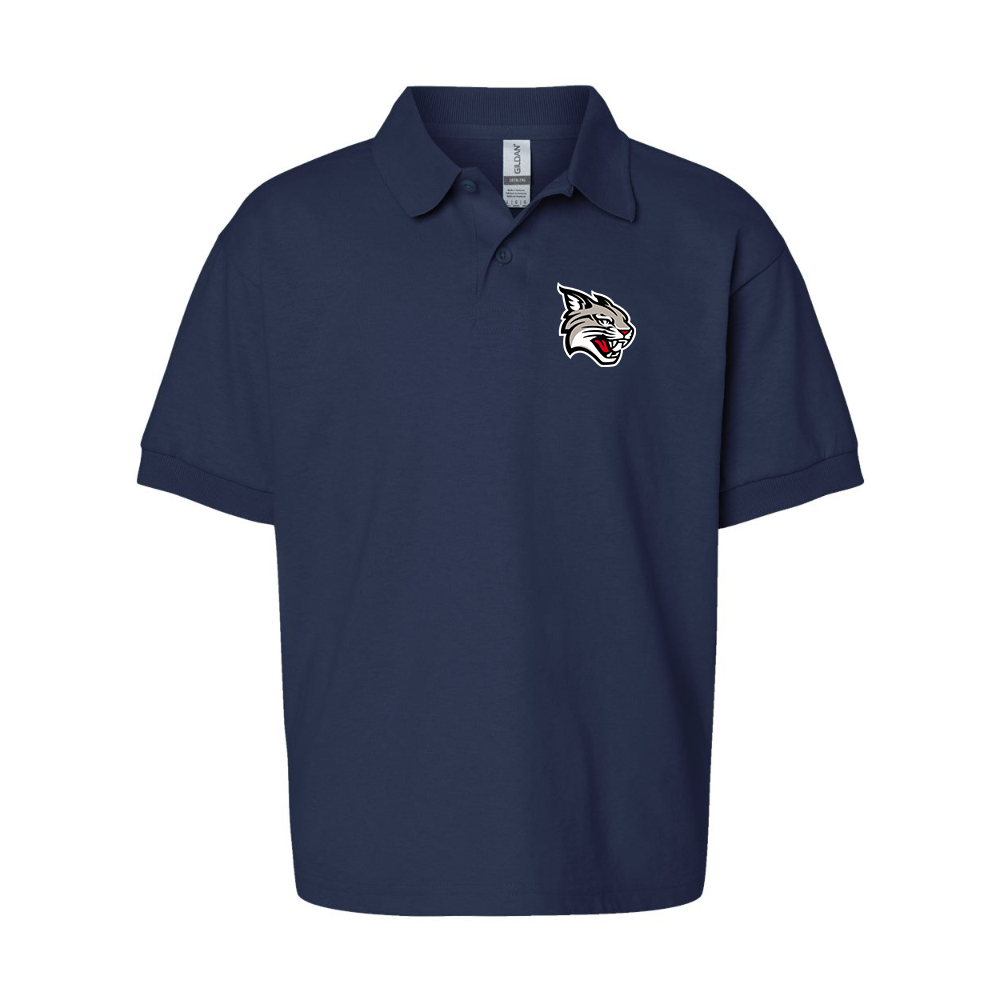 Youth Davidson Wildcats Gildan Dry Blend Jersey Polo