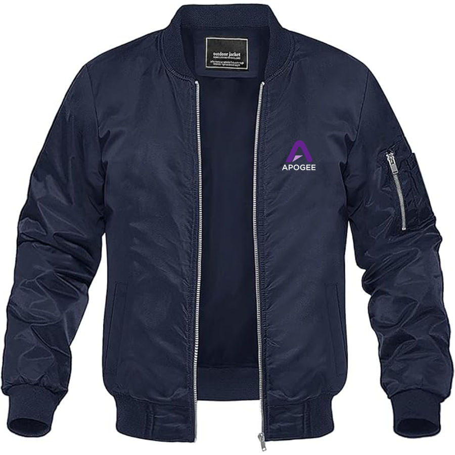 Men's Apogee Electronics Logo Lightweight Bomber Jacket Windbreaker Softshell Varsity Jacket Coat