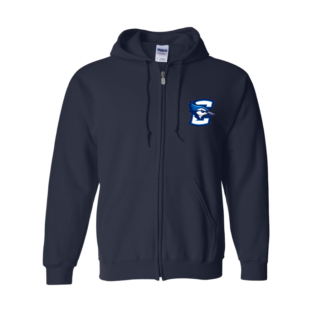 Men's Creighton Bluejays  Gildan  Heavy Blend Full Zip Hooded Sweatshirt