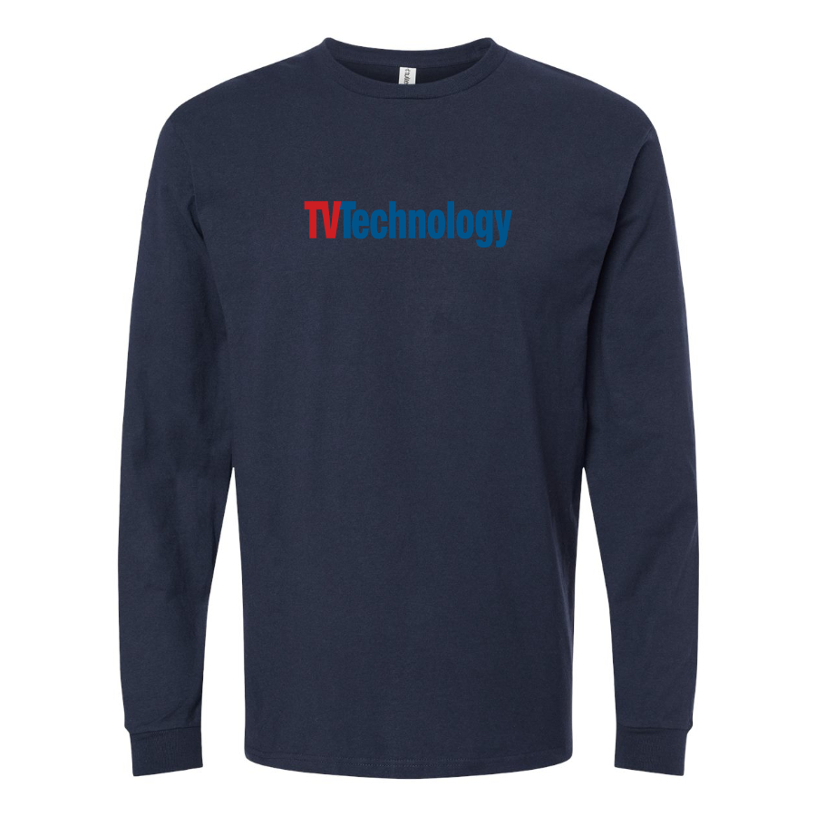 Men's TV Technology Logo Cotton Long Sleeve T-Shirt