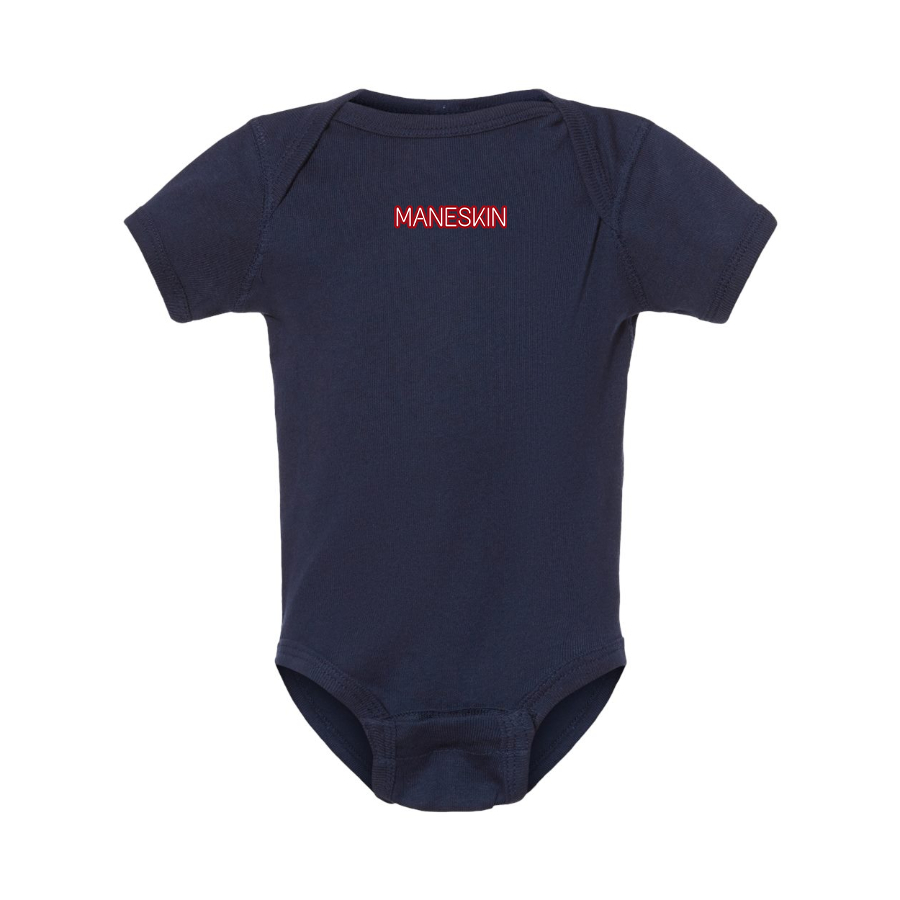 Maneskin Red Neon Letter Logo Baby Onesie Romper