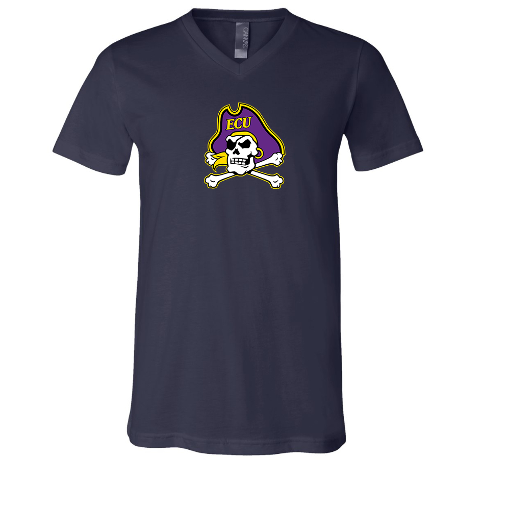 East Carolina Pirates BELLA  CANVAS - Jersey V-Neck T-Shirt
