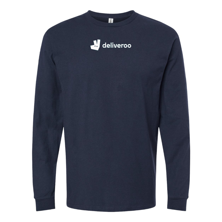 Men's Deliveroo Logo  Cotton Long Sleeve T-Shirt