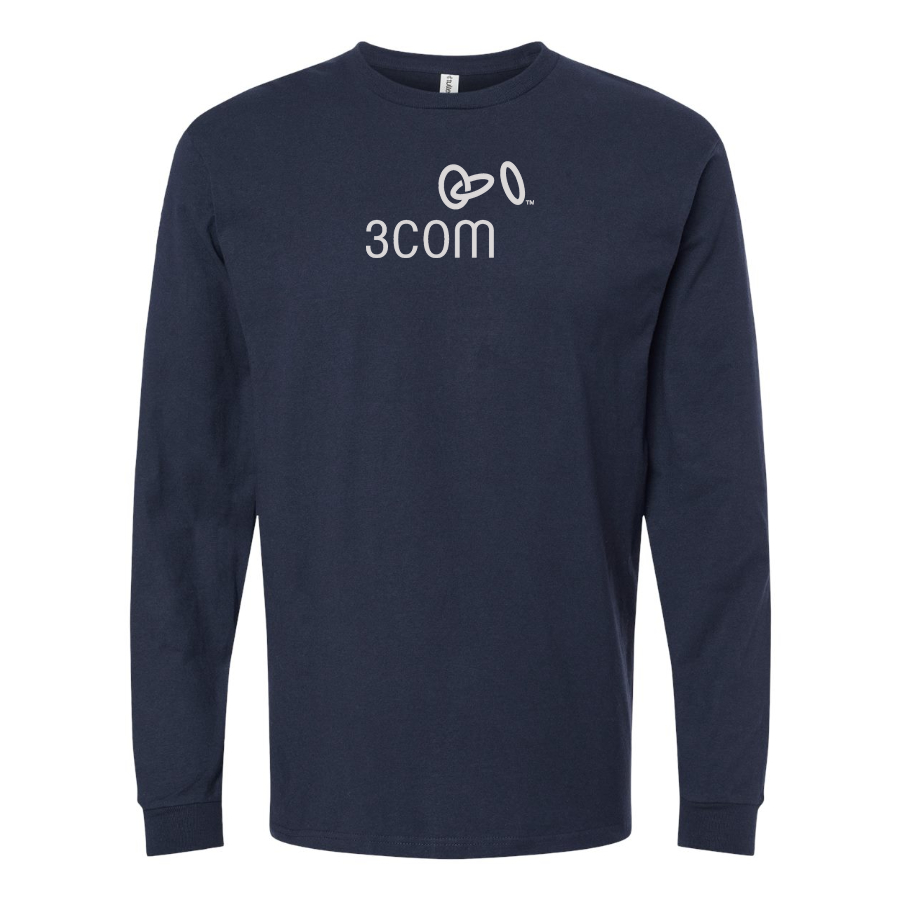 Men's 3Com Logo Cotton Long Sleeve T-Shirt