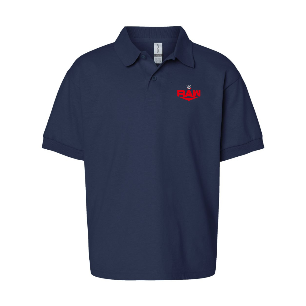 Youth  WWE Raw Gildan Dry Blend Jersey Polo