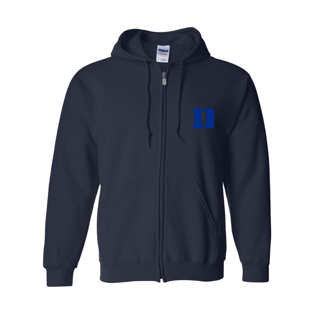 Men's Duke Blue Devils Gildan  Heavy Blend Full Zip Hooded Sweatshirt