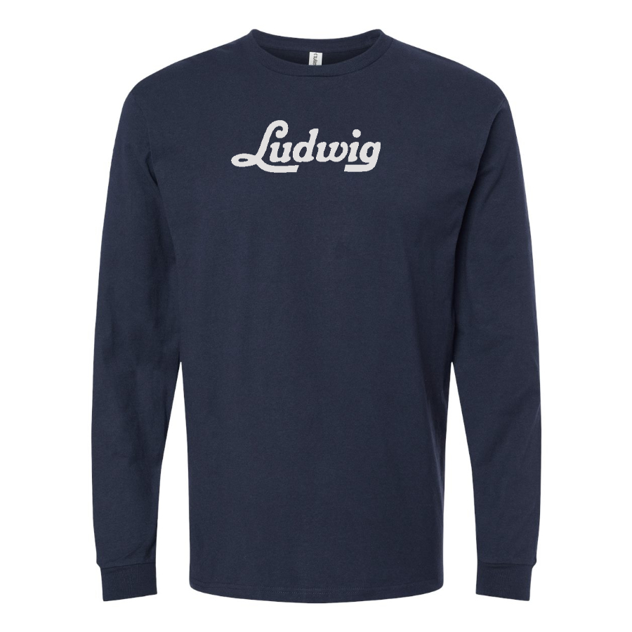 Men's Ludwig  Logo Cotton Long Sleeve T-Shirt