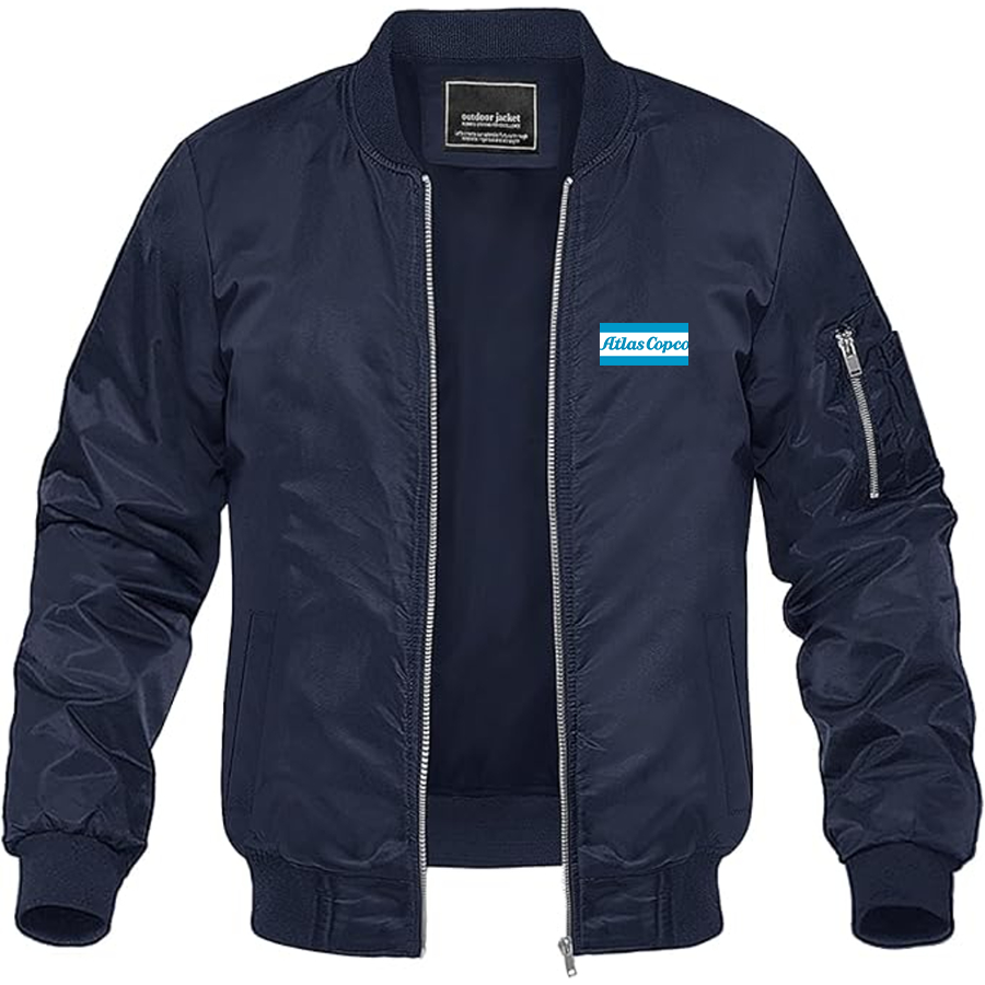 Men's Atlas Copco Logo Lightweight Bomber Jacket Windbreaker Softshell Varsity Jacket Coat