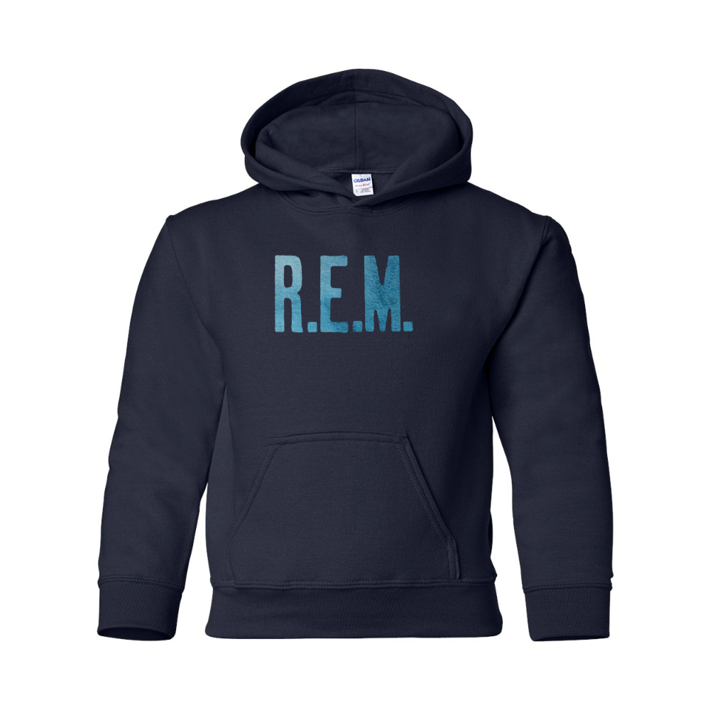 Youth R.E.M. Blue Gildan Heavy Blend  Hooded Sweatshirt