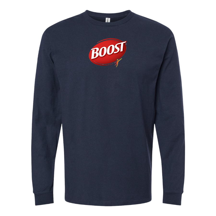 Men's Boost Logo Cotton Long Sleeve T-Shirt