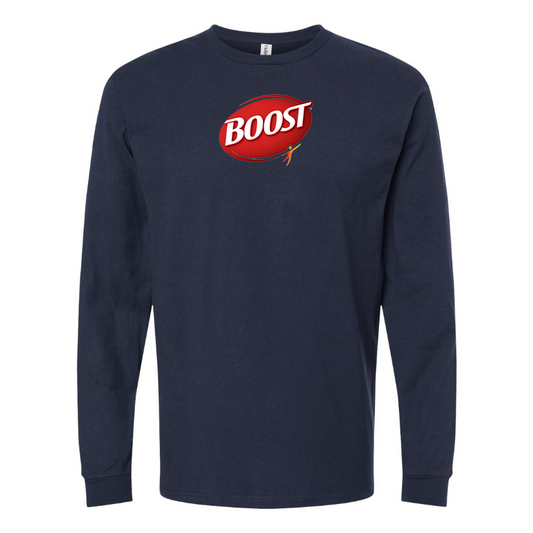 Men's Boost Logo Cotton Long Sleeve T-Shirt