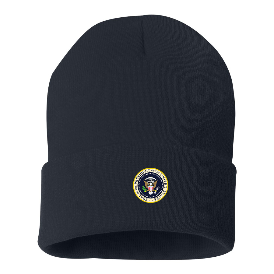 USA President Seal Logo Beanie Hat