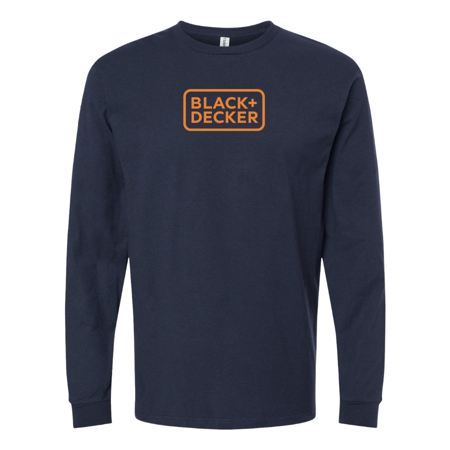 Men's Black Decker Logo Cotton Long Sleeve T-Shirt