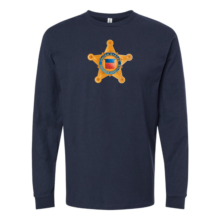 Men's Secret Service Star Logo  Cotton Long Sleeve T-Shirt