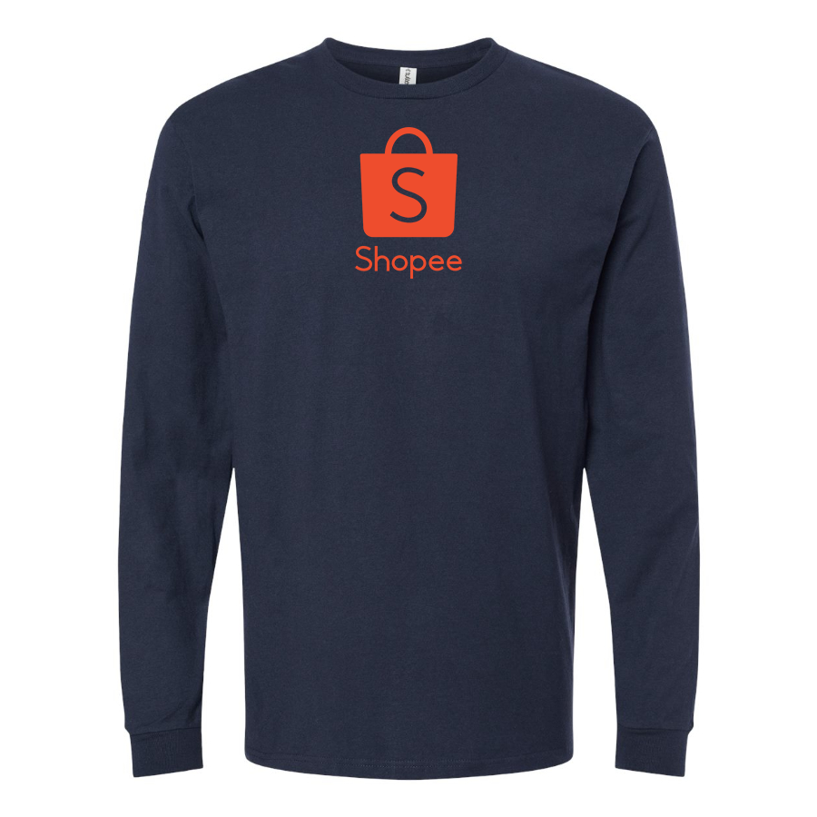 Men's Shopee Logo Cotton Long Sleeve T-Shirt
