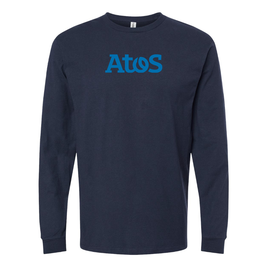 Men's Atos Logo Cotton Long Sleeve T-Shirt