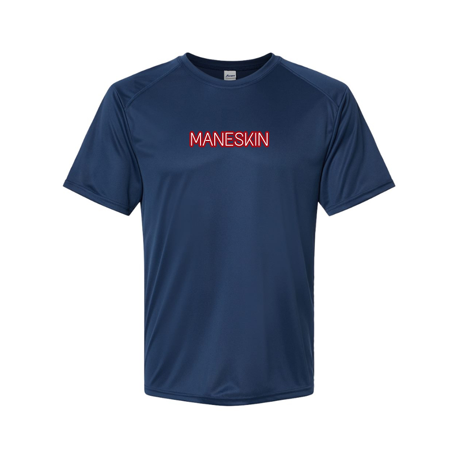 Men's Maneskin Red Neon Letter Logo Performance T-Shirt