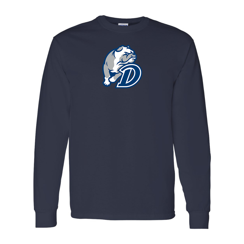 Men's Drake Bulldogs Gildan Heavy Cotton Long Sleeve T-Shirt