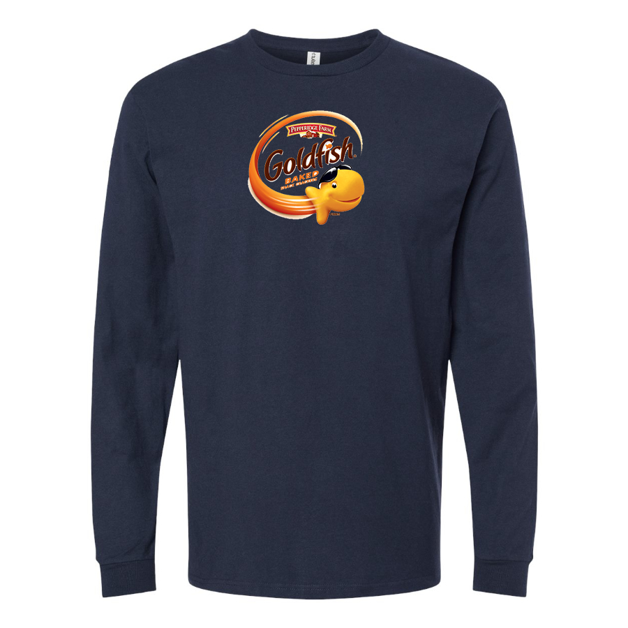Men's Goldfish Logo Cotton Long Sleeve T-Shirt
