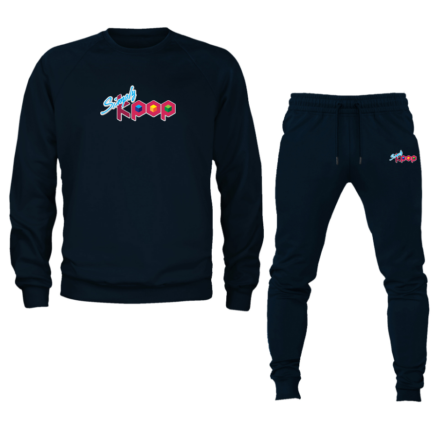 Men's  Simply Kpop  Crewneck Sweatshirt Joggers Suit