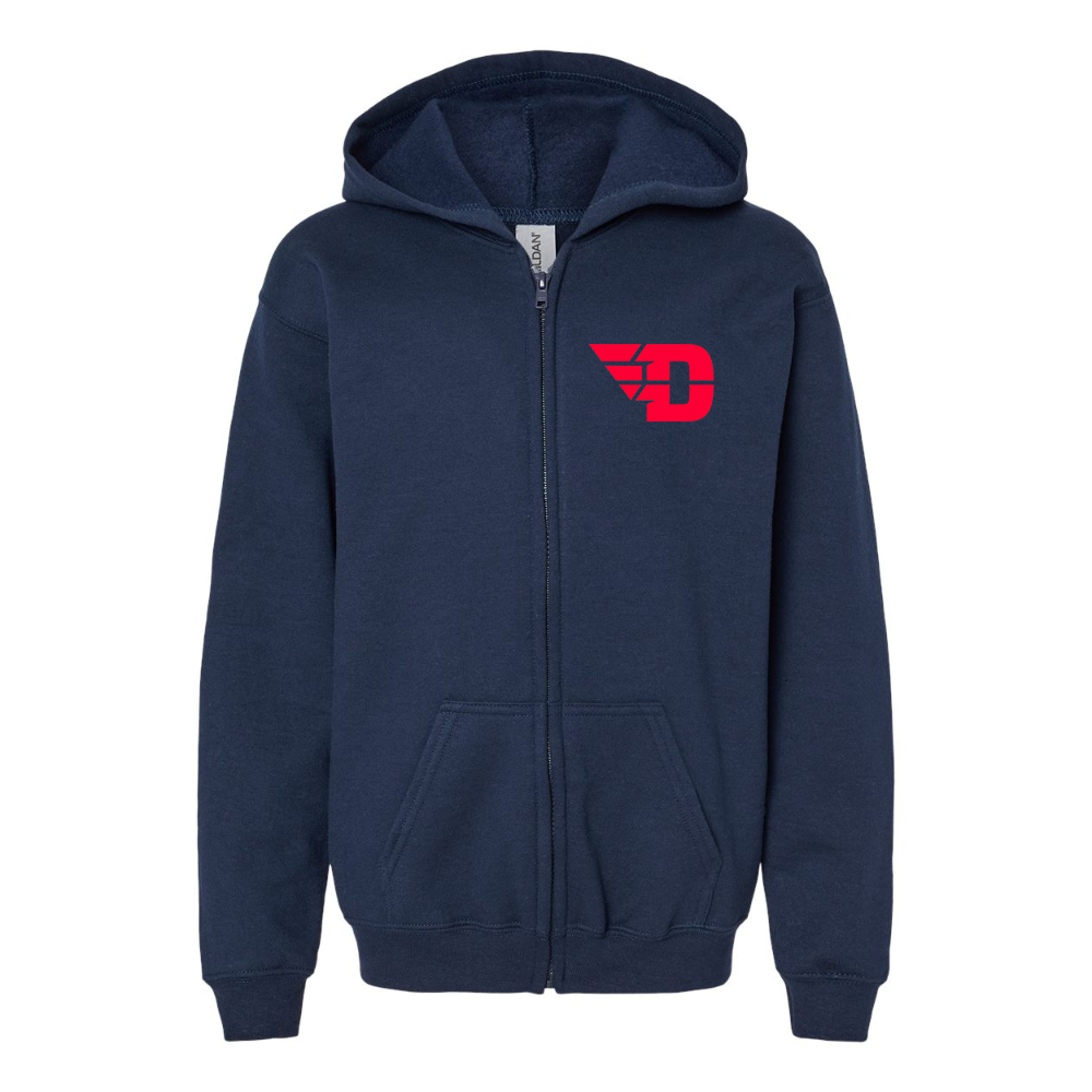 Youth  Dayton Flyers  Gildan Heavy Blend Full Zip Hooded Sweatshirt