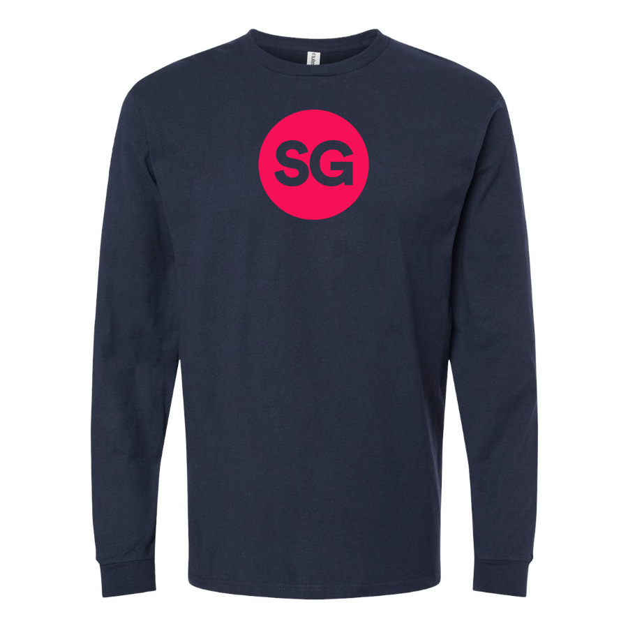 Men's Sofiagray Logo Cotton Long Sleeve T-Shirt