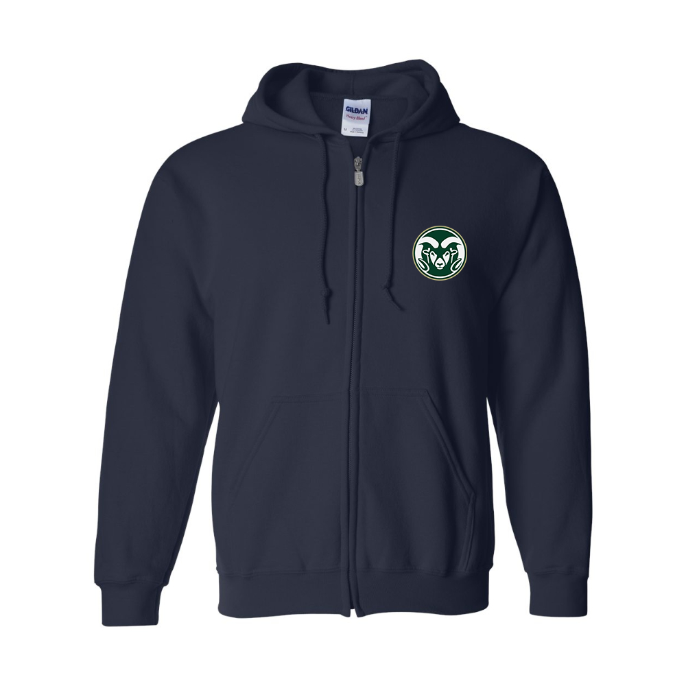 Men's Colorado State Rams Gildan  Heavy Blend Full Zip Hooded Sweatshirt