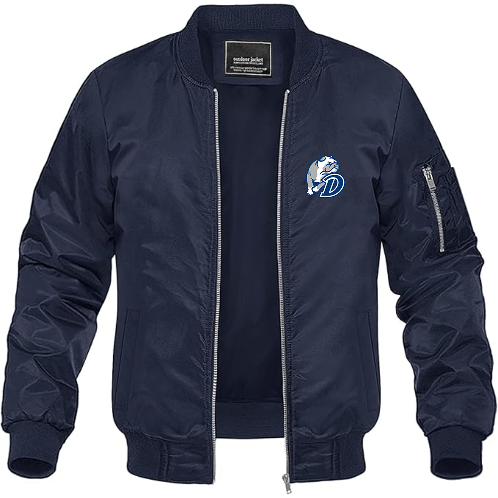 Men's Drake Bulldogs Lightweight Bomber Jacket Windbreaker Softshell Varsity Jacket Coat