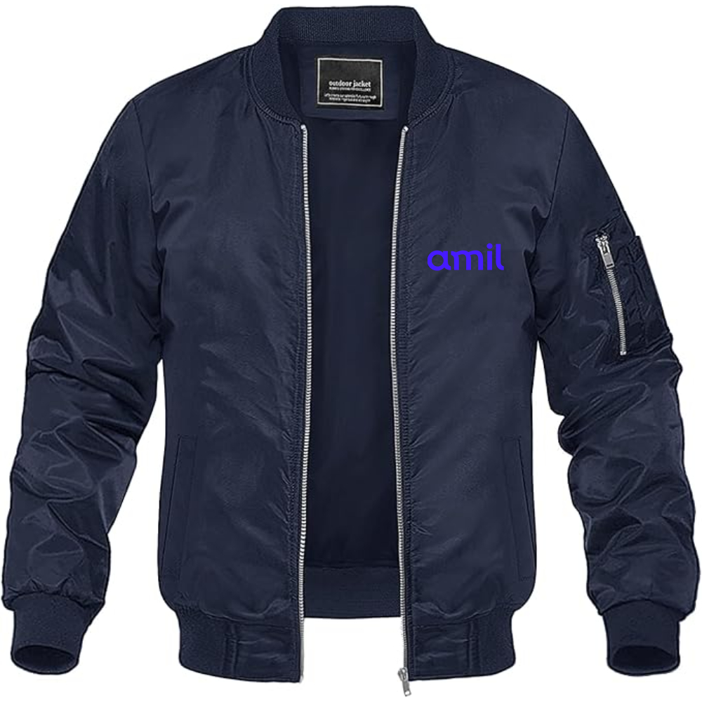 Men's  Amil Lightweight Bomber Jacket Windbreaker Softshell Varsity Jacket Coat