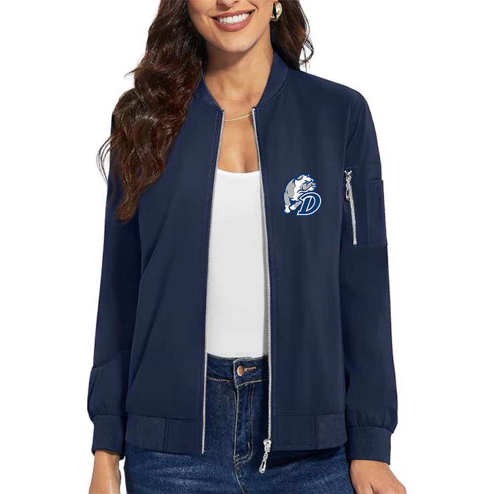 Women's Drake Bulldogs Premium Bomber Jacket with Polished Detailing and Functional Sleeve Pocket Modern Luxury Outerwear
