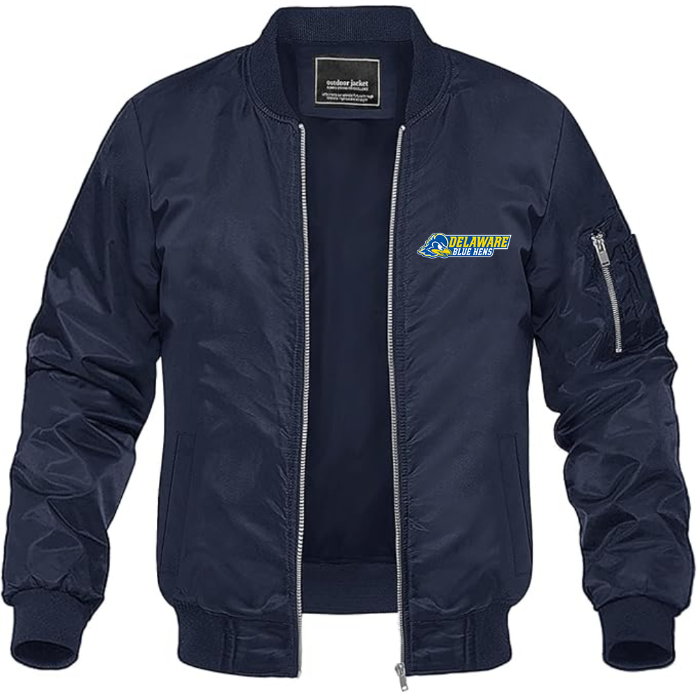 Men's Delaware Blue Hens Lightweight Bomber Jacket Windbreaker Softshell Varsity Jacket Coat