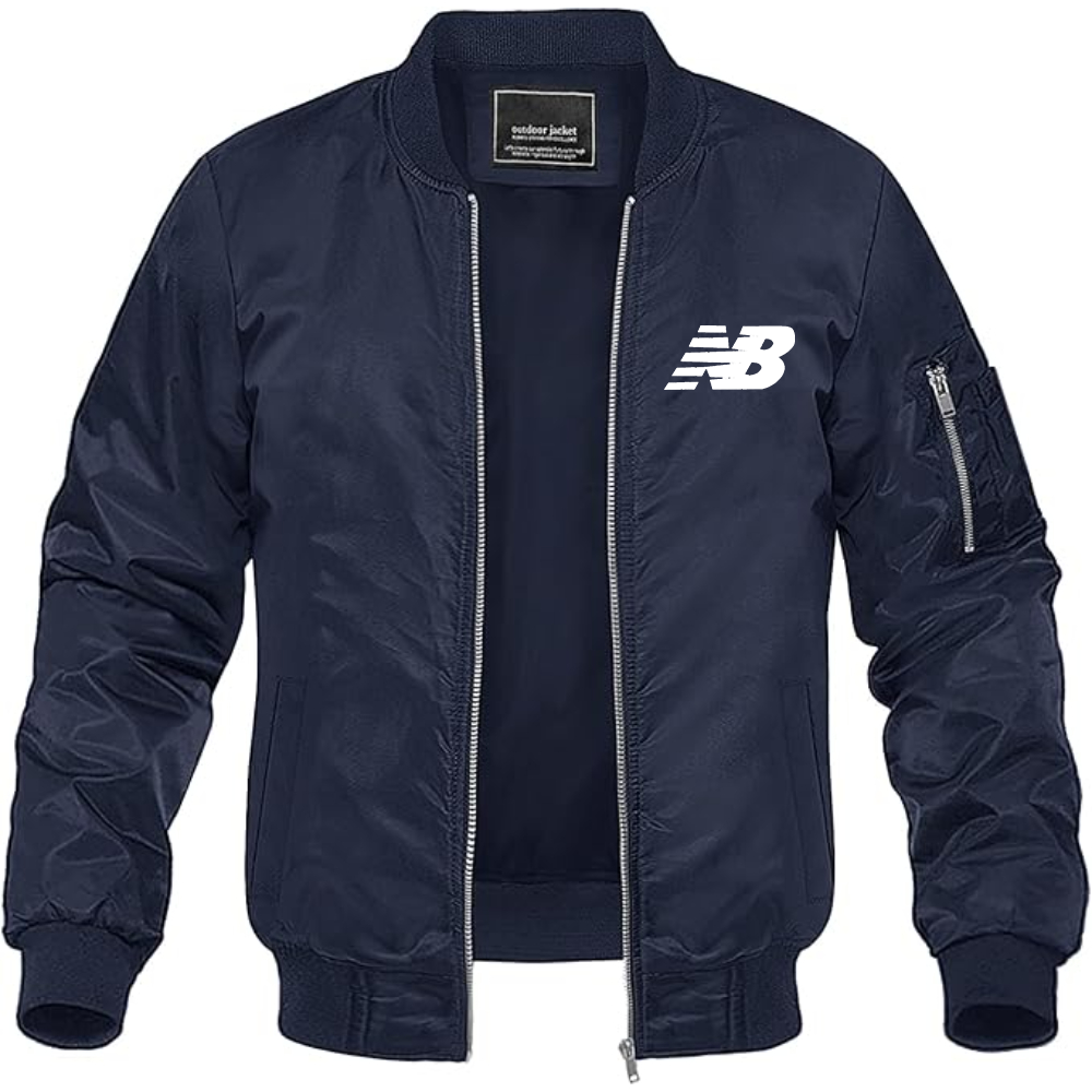 Men's New Balance Logo  Lightweight Bomber Jacket Windbreaker Softshell Varsity Jacket Coat