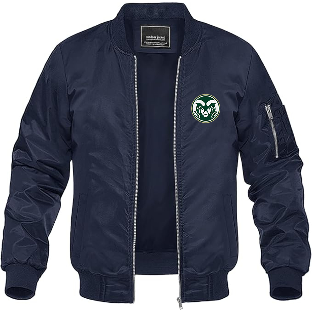 Men's Colorado State Rams Lightweight Bomber Jacket Windbreaker Softshell Varsity Jacket Coat