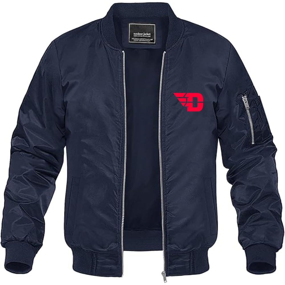 Men's  Dayton Flyers Lightweight Bomber Jacket Windbreaker Softshell Varsity Jacket Coat