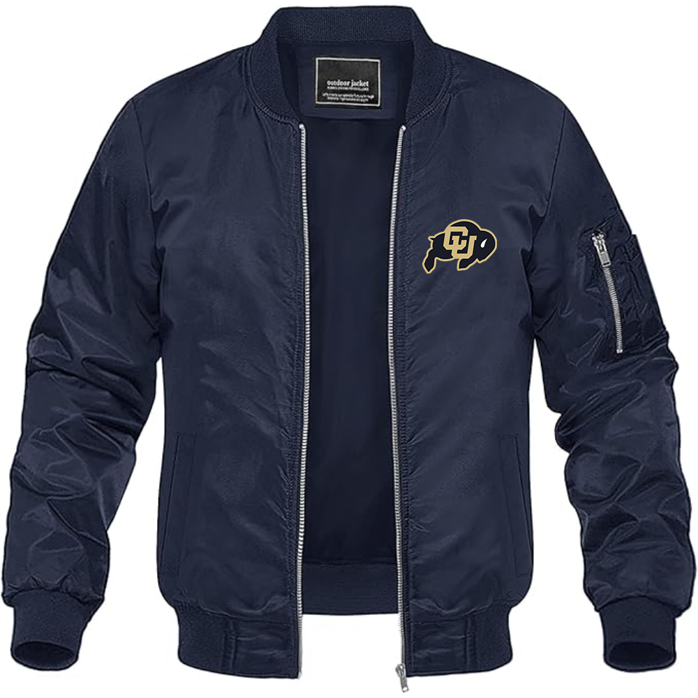 Men's  Colorado Buffaloes Lightweight Bomber Jacket Windbreaker Softshell Varsity Jacket Coat